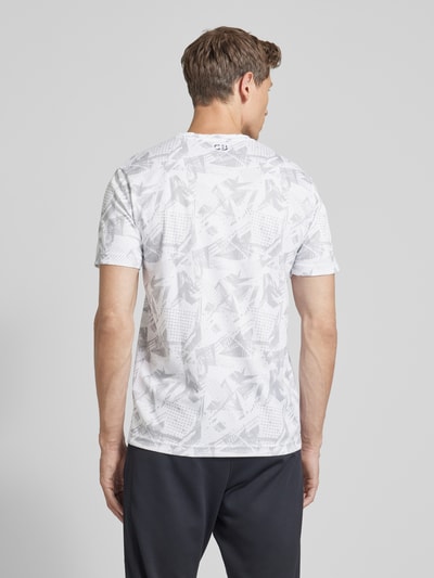 Christian Berg Men T-shirt met all-over motief Wit - 5