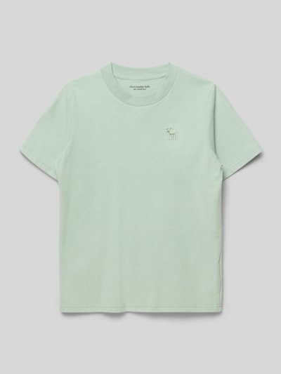 Productfoto, T-shirt met ronde hals Model 'ESSENTIAL' van Abercrombie & Fitch, katoenmix, recht fit, lichtgroen, ruglengte maat 134: 55 cm