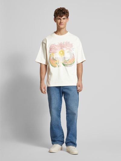 Low Lights Studios Oversized T-Shirt mit Motiv-Print Modell 'Sanguine Paradise' Ecru 1