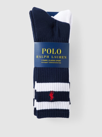 Polo Ralph Lauren Underwear Socken mit Kontraststreifen im 3er-Pack Dunkelblau 3