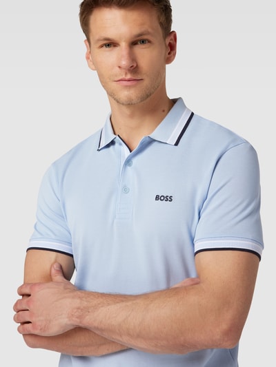 BOSS Green Regular Fit Poloshirt mit Label-Stitching Modell 'Paddy' Blau 3