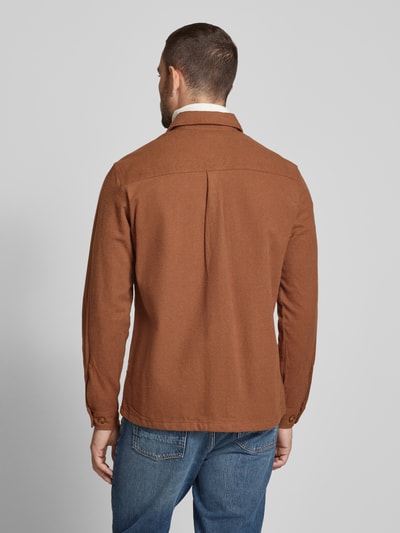 Jack & Jones Premium Regular Fit Hemdjacke mit Brustpattentaschen Modell 'RAYMOND' Cognac 5