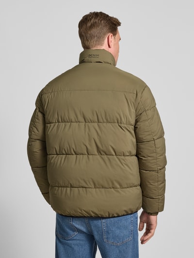 Tom Tailor Denim Regular fit gewatteerd jack met opstaande kraag Olijfgroen - 5