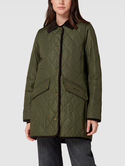 Barbour Gewatteerd jack met fleecevoering en corduroy kraag, model 'CAVALRY' Olijfgroen - 4