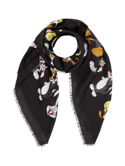 Codello Tuch mit Looney Tunes-Print und Fransen Schwarz 1