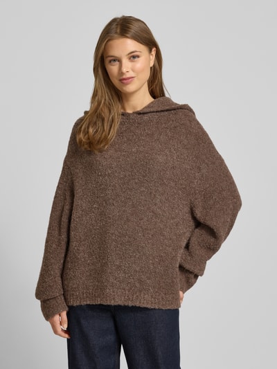 Marc O'Polo Relaxed Fit Strick-Hoodie aus Schurwoll-Mix mit Alpaka Dunkelbraun 4