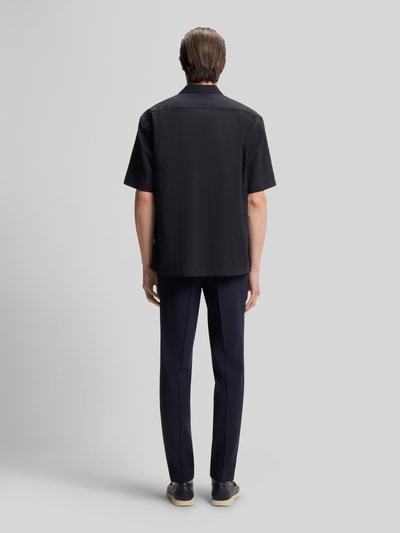 BOSS Relaxed Fit Kurzarmhemd aus Woll-Mix Marine 5