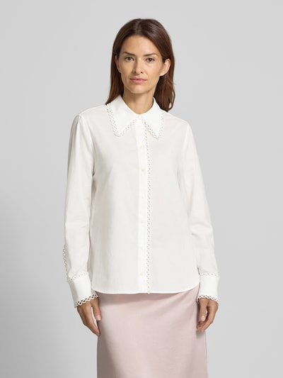 Luisa Cerano Bluzka o kroju regular fit z koronką szydełkową Złamany biały 4