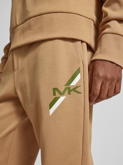 Michael Kors Sweatpants met labeldetail, model 'STRIPE' Camel - 3