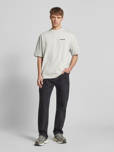 Pegador Oversized T-Shirt mit Label-Stitching Hellgrau 1