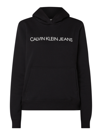 Calvin Klein Jeans Bluza z kapturem z nadrukiem z logo Czarny 2