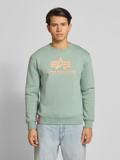 Alpha Industries Sweatshirt met labelprint Mintgroen - 4