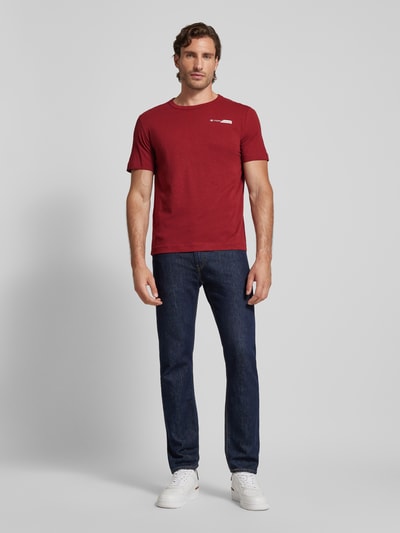 Tom Tailor Regular style T-shirt met labelprint Bordeaux - 1