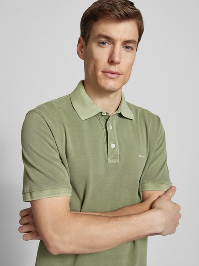 Gant Regular Fit Poloshirt von Label-Stitching Modell 'SUNFADED' Schilf 3