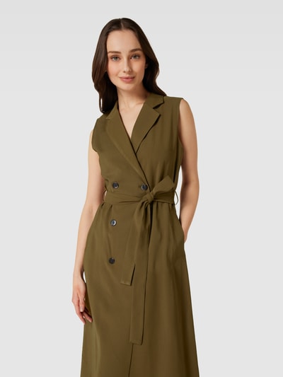 Mango Midikleid mit Reverskragen Modell 'DOROTEA' Khaki 3