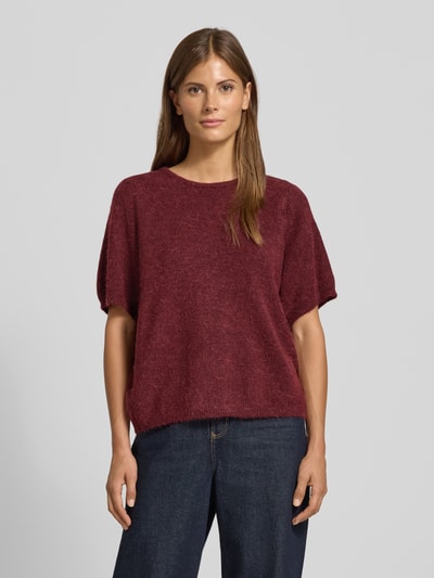 ICHI Strickpullover mit Rundhalsausschnitt Modell 'KAMARA' Bordeaux 4