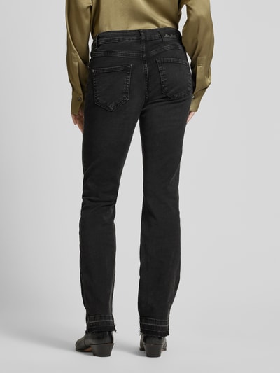 MOS MOSH Slim fit jeans met open zoom, model 'Ashley' Donkergrijs gemêleerd - 5