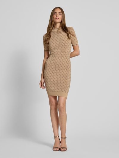 Guess Gebreide mini-jurk met logomotief, model 'LISE' Zand - 1