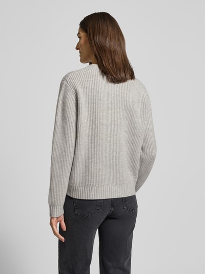 MOS MOSH Gebreide pullover met ronde hals, model 'Brynna' Middengrijs gemêleerd - 5