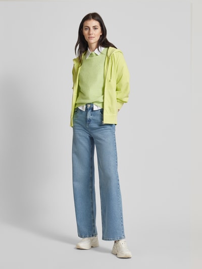 Gant Sweatjack met labelstitching Neon groen - 1