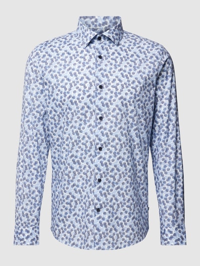 Matinique Slim fit vrijetijdsoverhemd met all-over motief, model 'MAtrostol' Donkerblauw - 2