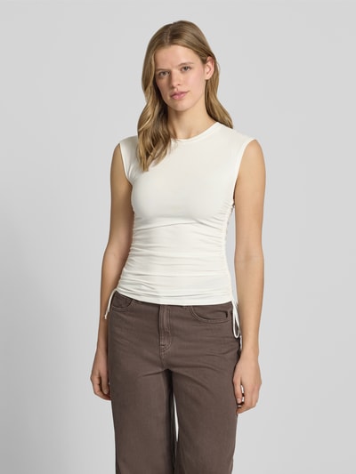 Topshop Trägertop mit seitlichen Raffungen Modell 'GURI' Offwhite 4