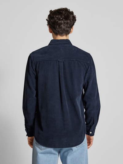 Redefined Rebel Regular fit corduroy overhemd met kentkraag, model 'TRISTAN' Marineblauw - 5