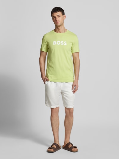 BOSS T-shirt z nadrukiem z logo Jasnozielony 1