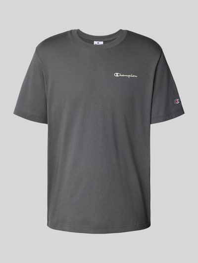 CHAMPION T-shirt met logostitchings en ronde hals Antraciet - 2