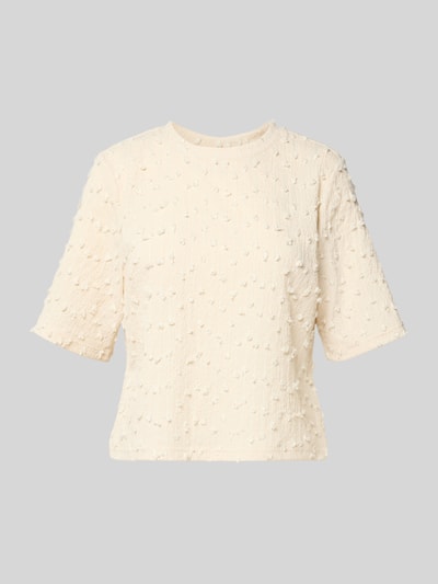 Jake*s Collection T-Shirt mit Zierbesatz Ecru 2