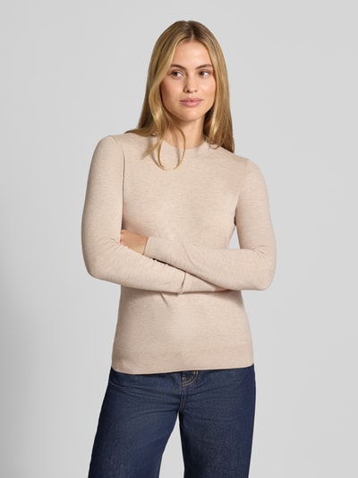 Christian Berg Woman Slim Fit Strickpullover mit elastischen Abschlüssen Metallic Beige Melange 4