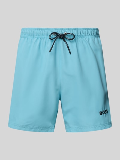 BOSS Zwembroek met elastische band, model 'Dogfish' Aquablauw - 1