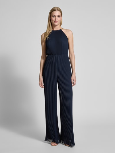 Jake*s Cocktail Jumpsuit mit Plisseefalten Marine Melange 4
