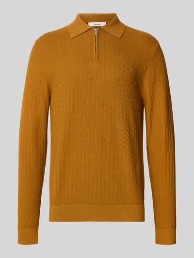 SELECTED HOMME Oversized poloshirt van puur katoen, model 'CRAN' Messing - 2