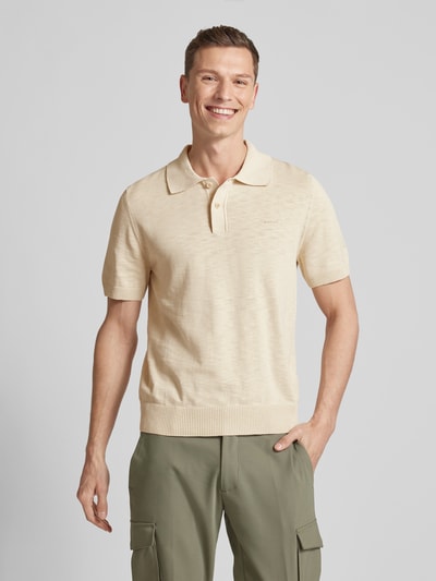 Gant Poloshirt in effen design Zand - 4