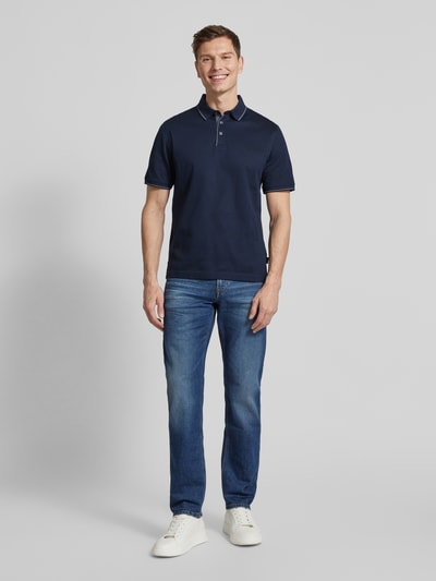 bugatti Poloshirt met labeldetail Marineblauw - 1