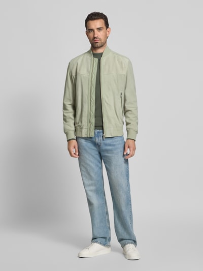 BOSS Orange Regular Fit Jacke aus echtem Ziegenleder Modell 'JOHICE' Lind 1