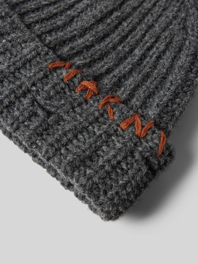 Marni Beanie mit Label-Stitching Anthrazit 3