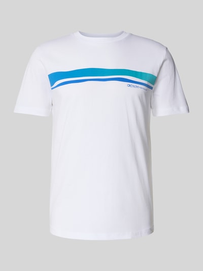 Tom Tailor Denim Regular Fit T-Shirt aus reiner Baumwolle Weiss 2