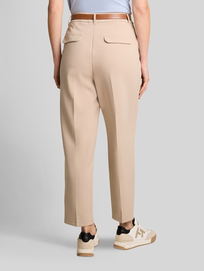 Tom Tailor Cropped Fit Hose aus Baumwoll-Lyocell-Mix mit Gürtel Beige 5