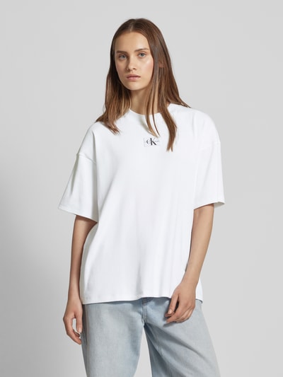 Calvin Klein Jeans T-Shirt mit Label-Badge Weiss 4