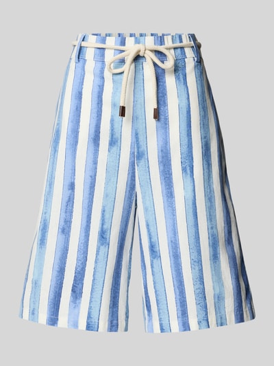 Christian Berg Woman Baggy Fit Leinenbermudas mit Bindegürtel Sky 2