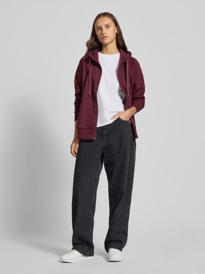G-Star Raw Regular fit sweatjack met logoprint, model 'Premium' Bordeaux - 1