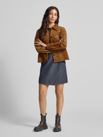 Marc O'Polo Regular fit overhemdjack van katoenmix Camel - 1