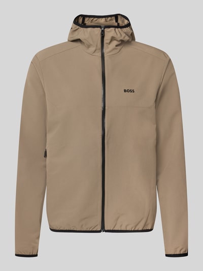 BOSS Green regular fit trainingsjack met capuchon model 'LW_COMMUTERPRO' Zand - 1