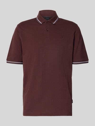 bugatti Poloshirt mit kurzer Knopfleiste Bordeaux 2