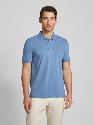 Christian Berg Men Poloshirt met labeldetail Jeansblauw - 4