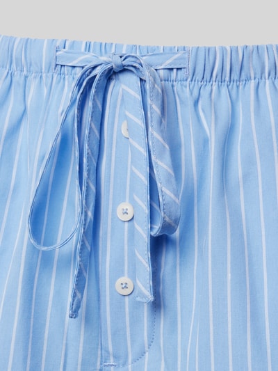 Marc O'Polo Flared Pyjama-Shorts mit Streifenmuster Modell 'MIX N MATCH' Hellblau 2