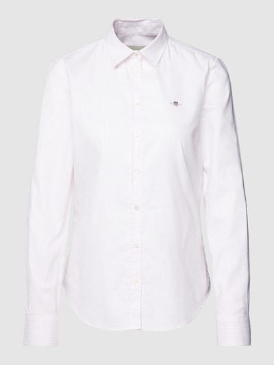 Gant Slim Fit Hemdbluse mit Streifenmuster Modell 'OXFORD' Hellrosa 2