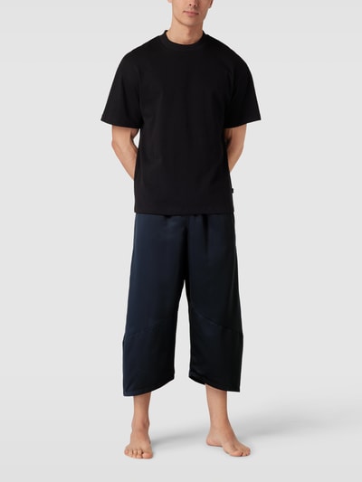 Emporio Armani Spodnie od piżamy z detalem z logo model ‘DELUXE’ Ciemnoniebieski 1